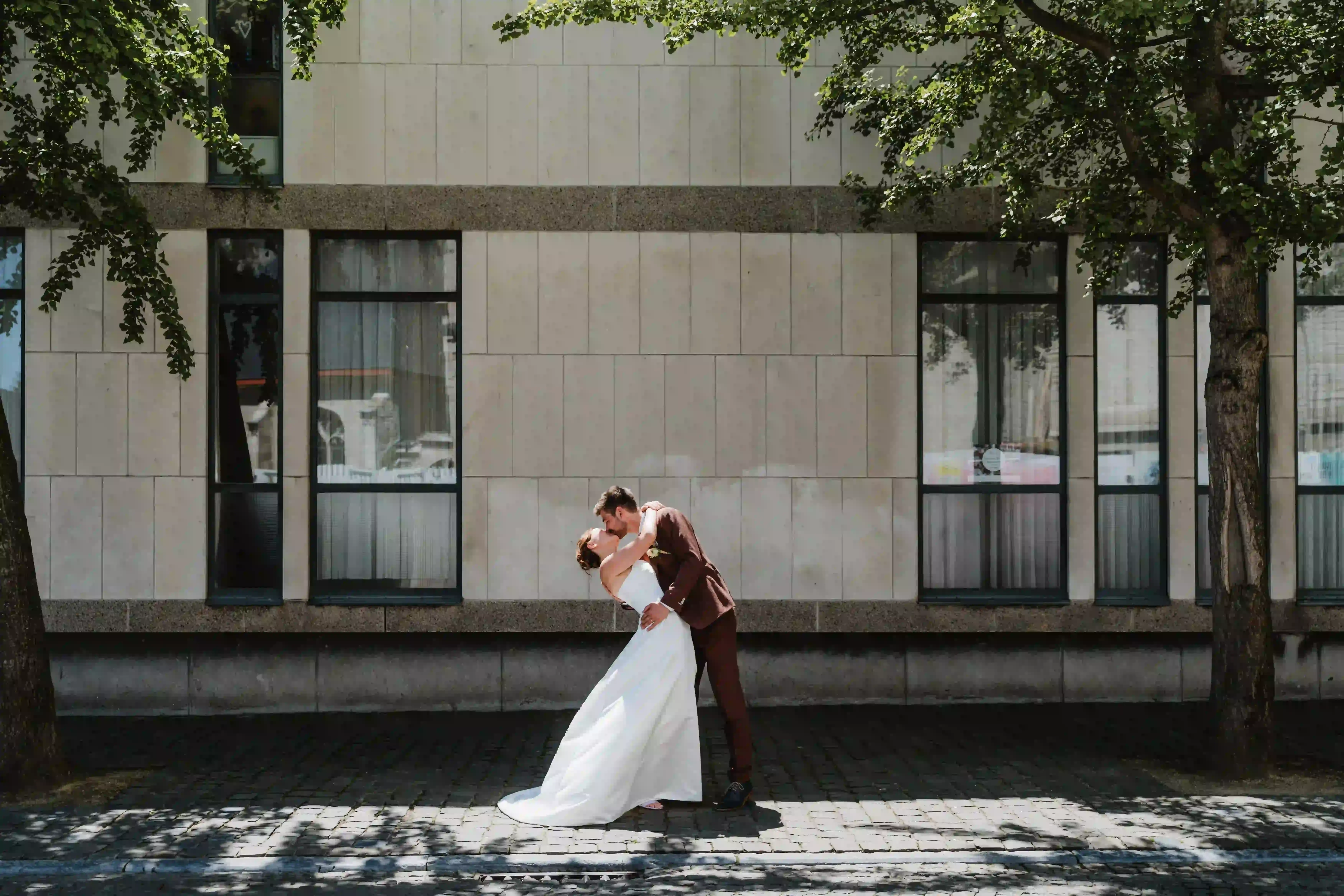 Wedding photography by Bert Van Den Eeckhaut — bride and groom are dancing